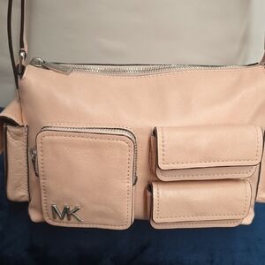 Michael Kors Blush Crossbody Bag with Silver Accents